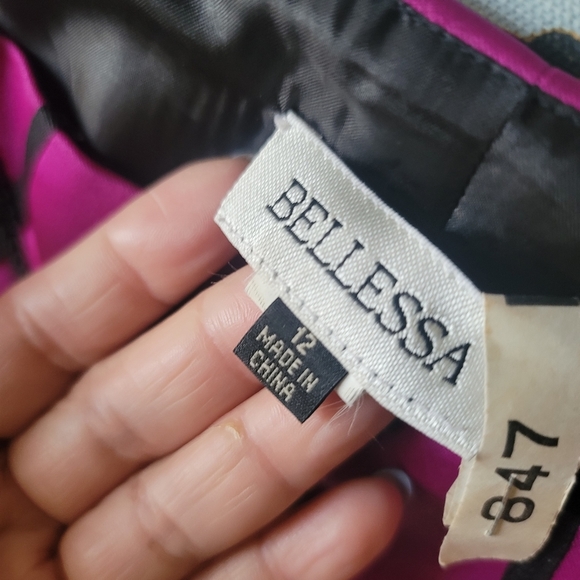 BELLESA Sequins Tank Top in Magenta and Black Size 12 - Picture 5 of 6